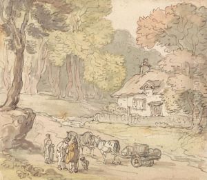 Cottage in a Forest Clearing by Thomas Rowlandson