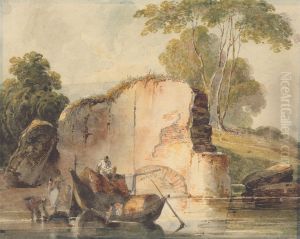 A River Scene by George Chinnery