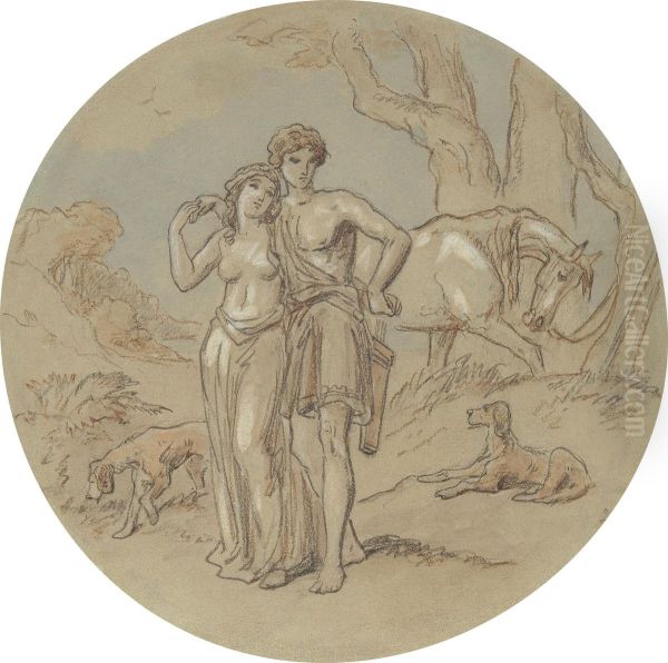 One of eighteen designs for a series of plates illustrating Venus and Adonis - view 1