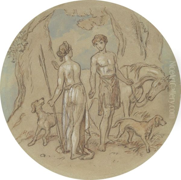 One of eighteen designs for a series of plates illustrating Venus and Adonis - view 1