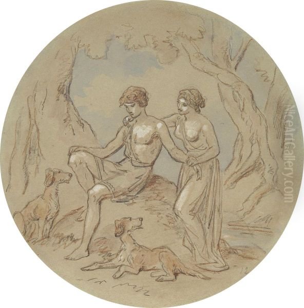 One of eighteen designs for a series of plates illustrating Venus and Adonis - view 1