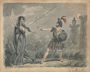 Macbeth and the Witch by George Cruikshank I