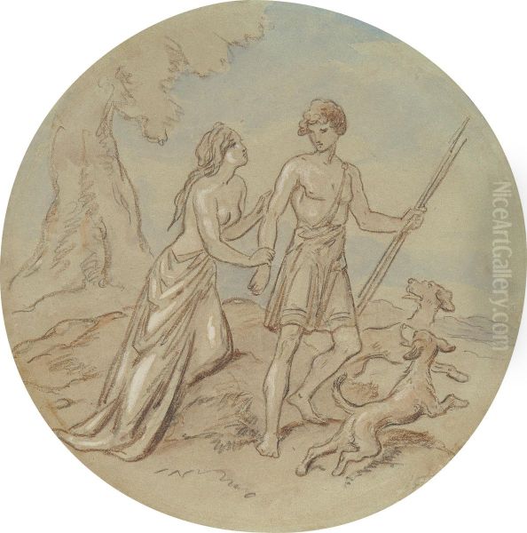 One of eighteen designs for a series of plates illustrating Venus and Adonis - view 1