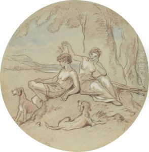 One of eighteen designs for a series of plates illustrating Venus and Adonis by Hablot Knight Browne