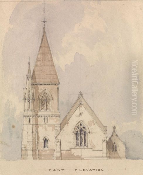 Design for St. David, Pantasaph, Flintshire. East Elevation - view 1