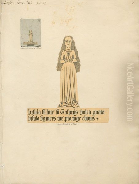 Brass Plate of a Woman from Layton Church - view 1