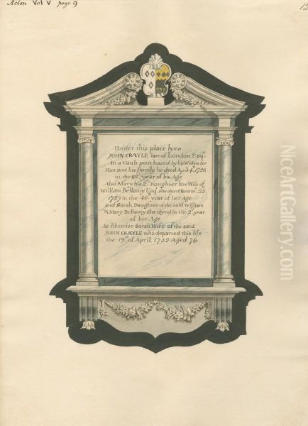 Memorial to John Crayle his wife, Sarah and his two Daughters, Mary and Sarah from Acton Church - view 1