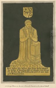 Brass Plate of a Kneeling Man by Daniel Lysons