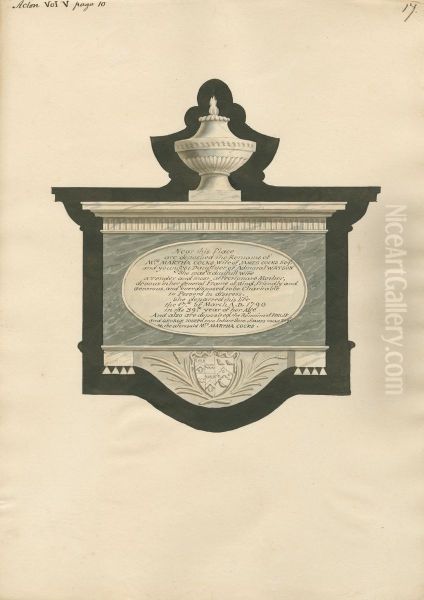 Memorial to Martha, Philip and George Joseph Cocks from Acton Church - view 1