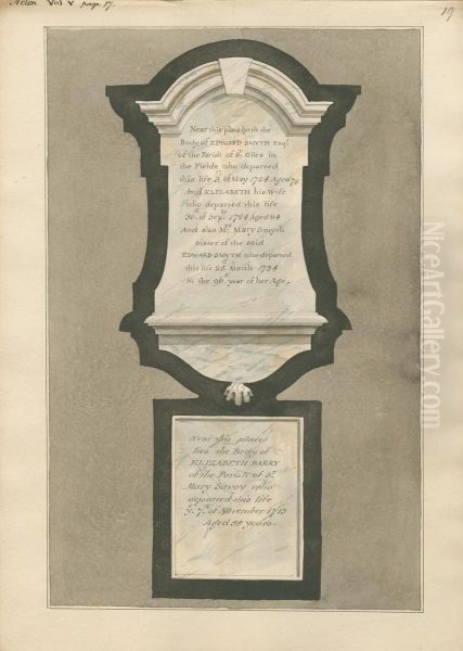 Memorial to Edward Smyth, Elizabeth Smyth, Mary Smyth, Elizabeth Barry and Mary Savoy of Acton Church - view 1