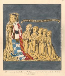 Brass Plate Monument of the Duchess of Northumberland and Her Daughters, Chelsea Church