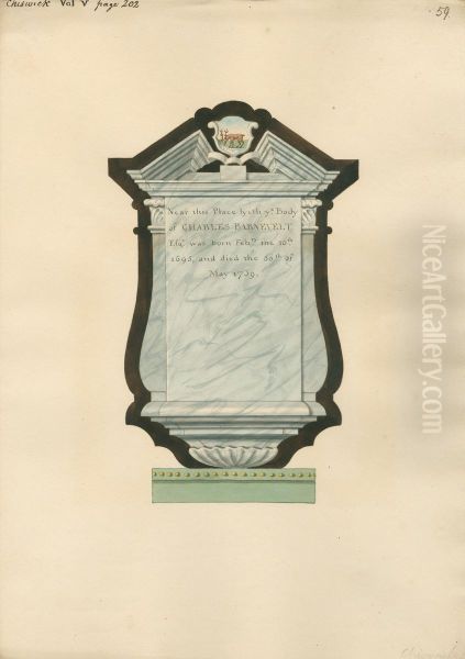 Memorial to Charles Barnevett from Chiswick Church - view 1