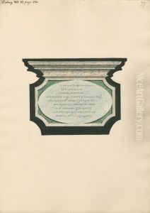 Memorial to George Oldmixon, his Wife Jane and Child George from Ealing Church by Daniel Lysons