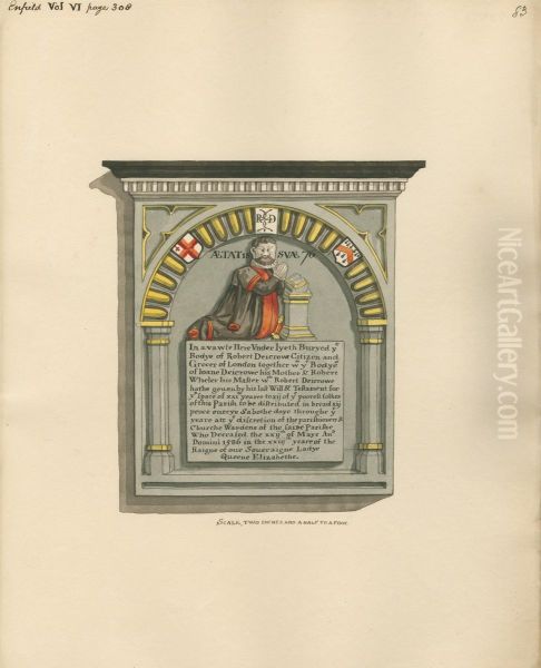 Memorial to Robert Diecrowe and Joan Diecrowe his Mother and Robert Wheter his Master from Enfield - view 1