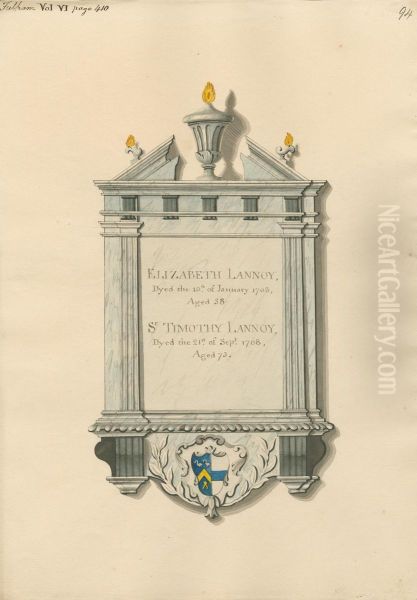 Memorial to Elizabeth and Sir Timothy Lannoy from Hammersmith Chapel of Ease - view 1