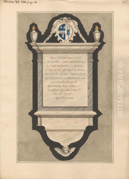 Memorial to John and Sarah Nicolls from Hendon Church - view 1