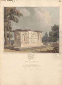 Tomb of Sir Joseph Ayloffe and his Mother, Diane Margaret Ayloffe from Hendon Church by Daniel Lysons