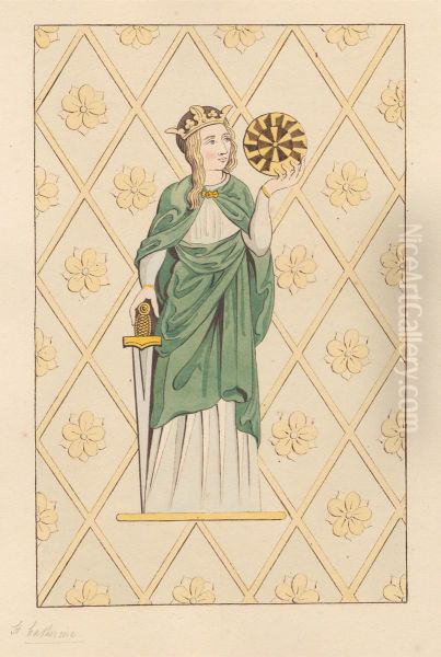 Stained Glass Window of St. Catherine from Heston Church - view 1