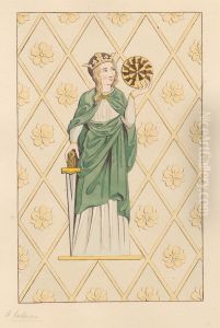 Stained Glass Window of St. Catherine from Heston Church