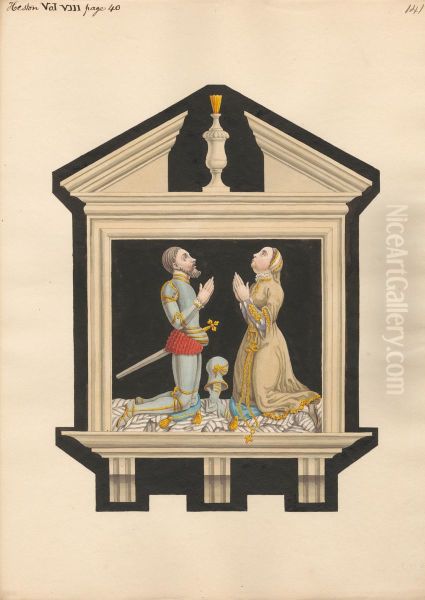 Memorial to unidentified Man and Woman from Heston Church - view 1