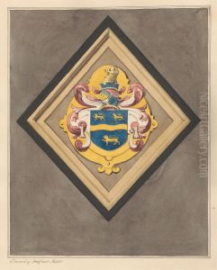 Coat of Arms in Chancel at Bedfont Church by Daniel Lysons