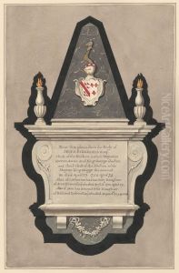 Memorial to James Eckersall and his wife Catherine and his second wife Catherine and his second wife Jane from Drayton Church by Daniel Lysons