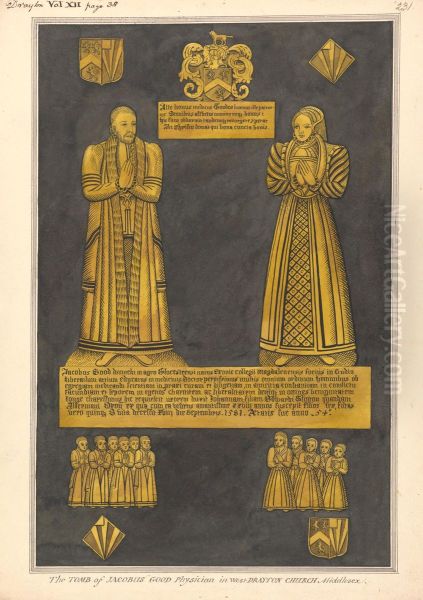 Brass Plate for Dr. James Goode and his Wife Joan, Daughter of Edward Clinton, West Drayton Church - view 1