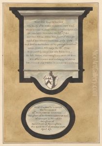 Memorials to Richard Cumberland and Mrs. Elizabeth Mosteyn from Hampton Church