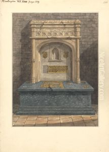 Tomb of Gregory Lovell and his Wife Anne, Harlington Church by Daniel Lysons