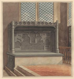 Tomb of Thomas Windsor, 1486, with Brass Plates removed from Stanwell Church