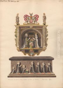 Memorial to Lord and Lady Latimer and Tomb of the children Ralph, Katherin, Ralph, Dorothye, Jane, Margaret and Anne from East Ham Church by Daniel Lysons