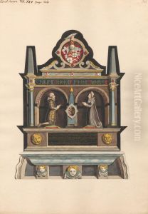 Memorial to Giles Breame from East Ham Church by Daniel Lysons