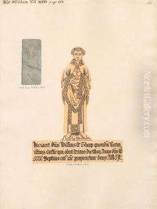 Brass Plate for cleric illegible inscription, from West Wickham Church by Daniel Lysons