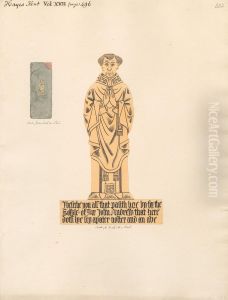 Brass plate for Sir John Andrew, from Hayes Church by Daniel Lysons