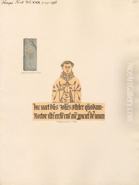 Brass plate for a Rector, illegible inscription, form Hayes Church - view 1