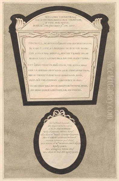 Memorial to William Thompson, and to Elizabeth and Samuel Wegg, and Sarah Leheup, from Acton Church - view 1