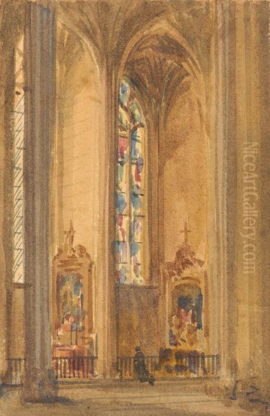 Interior of a Gothic Church - view 1