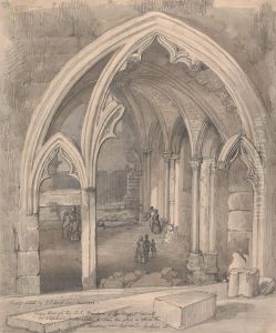 View through the South East Window of the Crypt beneath St Stephen's, Westminster