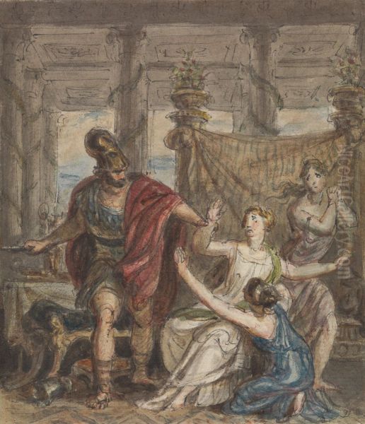 Study of a Soldier Attacking a Woman - view 1