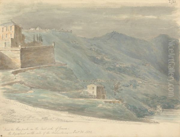 From the Ramparts on the East Side of Genoa - view 1