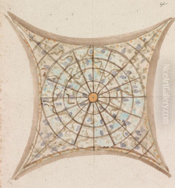 One of Four Sketches, of Ceilings, in the Vatican Gallery - view 1