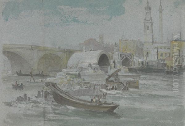 The Demolition of Old London Bridge - view 1