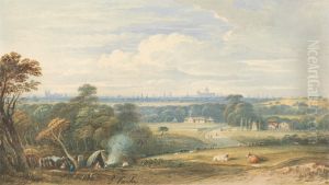 London from the South West by John Varley