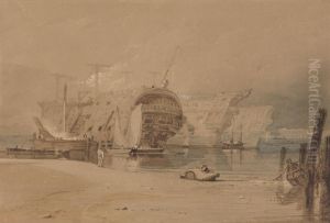 Hulks at Plymouth by Samuel Prout
