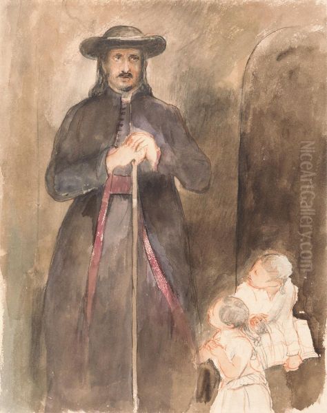 A Priest with Two Children - view 1