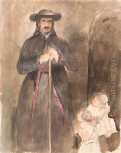 A Priest with Two Children by David Wilkie