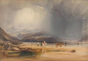 A View of Snowdon from the Sands of Traeth Mawr, taken at the Ford Between Pont Aberglaslyn and Tremadoc by Copley Fielding