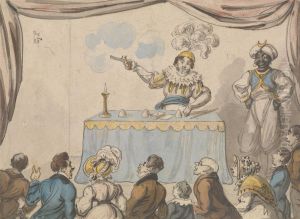 Conjurer with Pistol and Cards by George Cruikshank I