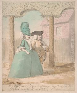 Miss Peagreen's Papa & Mama Walking in the Public Walks at a Bathing Place