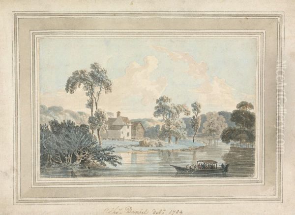 Farmhouse, River and Barge - view 1